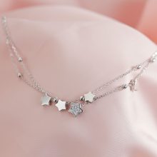 Lovely Star Shaped Silver Women’s Chain Bracelet