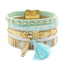 Leather Multicolor Wrap Bracelet