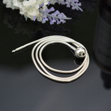 Nice Women’s Snake Chain Necklace with Transparent Ball Pendant