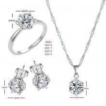 Fashion Silver Color Cubic Zircon Jewelry Sets