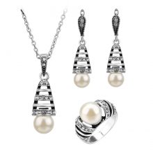 Pearl Wedding Jewelry Set Women