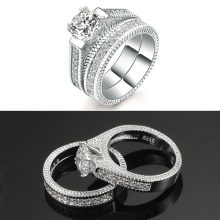 Luxury Women’s Cubic Zirconia Wedding Rings Set