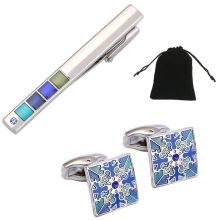 Sets of Stylish Cufflinks and Tie Clip
